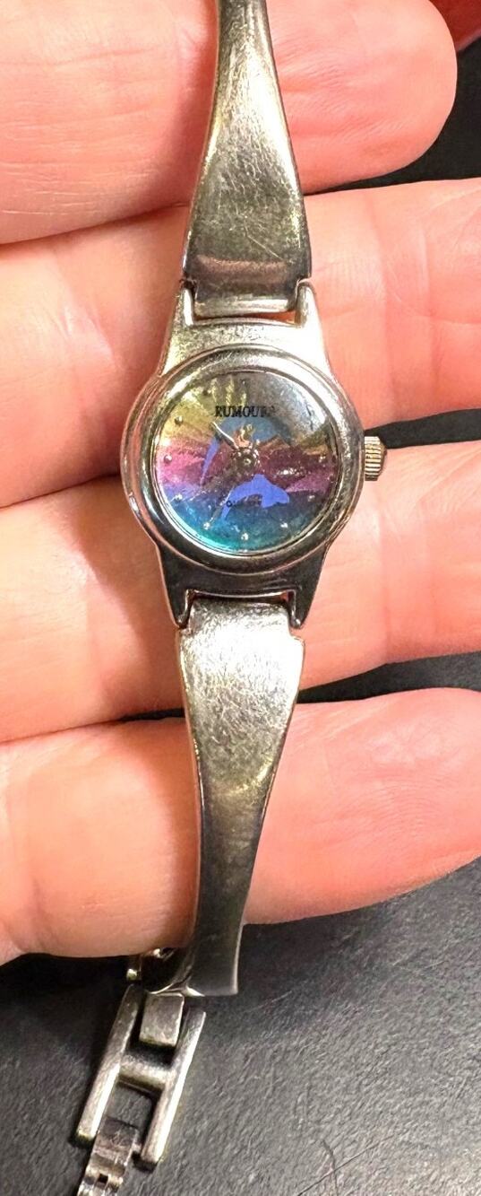 Women's 20mm silver Tone Rumours Watch,, Dolphins on Face